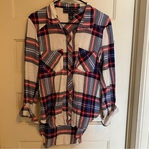 Polly & Ester. Plaid button down. Size M.